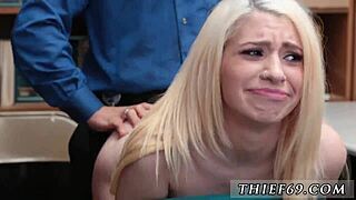 Blonde teen 18+ in white socks attempts theft