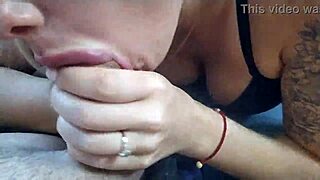 Hey, this blonde in jeans sucks a friend's dick after a date! Close-up cumshot in her mouth is wild 😜