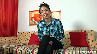 She proudly showed off her big fake German tits in solo play