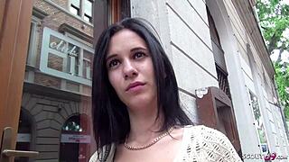 German scout bangs 18-year-old teen on street for cash!