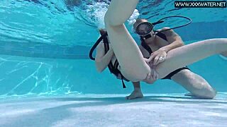 Manga gets fingered and blown by big cock in underwater hentai scene