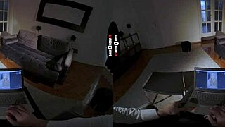 Redhead dominates with big ass in dark room