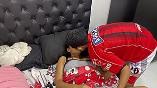 How does this big-ass Latina uni girl ride her classmate's huge cock?