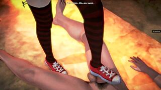 hey, mavis dracula from hotel transylvania gives wild shoejob and footjob in 3d!