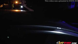 two gay cops, suck and ride that big black cock outdoors?