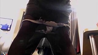 french amateur in black satin dress panties heels stockings gets doggystyle standing fuck with dirty talk pov!