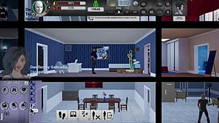 Vicky Vette teaches Sunny Lane to spread and drill ass.