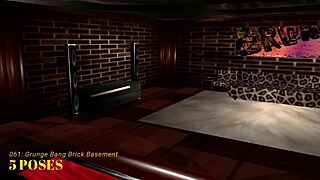 Imvu black market room 061 grunge bang brick basement