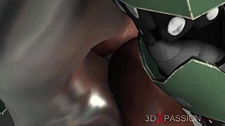 Sci-Fi Base Camp Android Drills Sexy Ebony