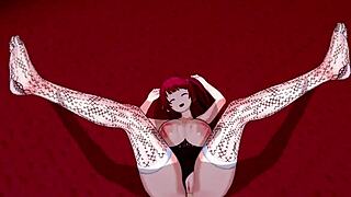 3d hentai big ass big tits sex with riding and creampie