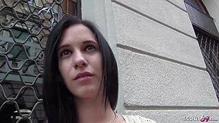 German scout bangs 18-year-old teen on street for cash!