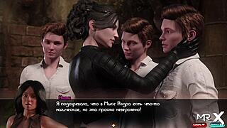 Treasure Of Nadia feels three pussies with one cock!