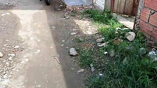 neighbor's open patio door reveals her ass, then i fill it with semen