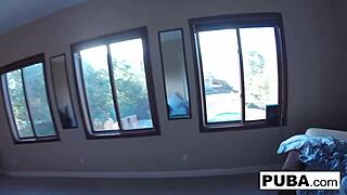 busty brett rossi teases her big tits and ass in the motel room, solo masturbation action