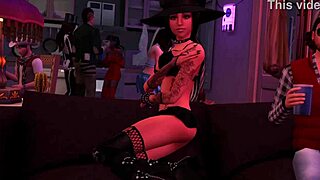 Jozie Dark Teases in Halloween Sims 4 Porn Video
