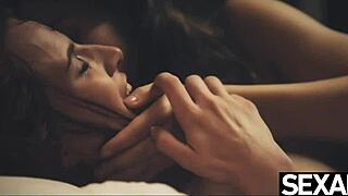 Lesbian redhead ignites girlfriend's big natural tits with sucking passion