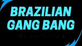 Young latina fights boyfriend, hits bar, calls four men for gangbang fun 😈