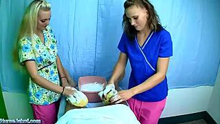 Casey and JC Simpson offer a naughty sponge bath in hospital.