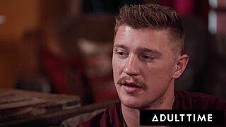 Adult Time showcases blonde hotwife Kenna James in her first steamy threesome with husband.