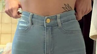 I slipped on my jeans to wet them with piss