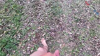 Dirty Talking Outdoors Before Cumming Hard Naked Under the Open Sky