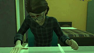 a busty blonde stepmom seduces her nerdy virgin stepson in wild action. the hentai scene unfolds in steamy 3d animation.