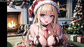 Girls wish merry christmas with wet pussy masturbation ASMR uncensored hentai!