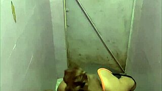 spying on cheating wife in bathroom at work. skinny slut caught with stranger!