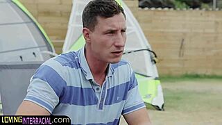 why is this european model bent over for doggystyle interracial foursome with monster cock and big tits?