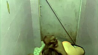 spying on cheating wife in bathroom at work. skinny slut caught with stranger!