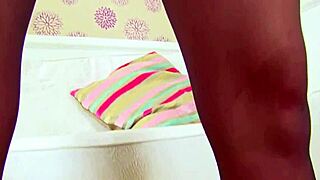 british milf diamond teases in nylon on the toilet. she works her fanny hard