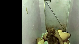 spying on cheating wife in bathroom at work. skinny slut caught with stranger!