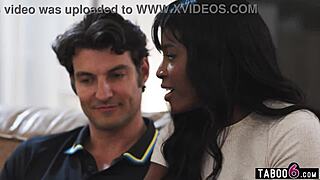 Roommate catches ebony milf Nicole Kitt watching porn, big trouble now! 😅