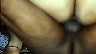 Hungry married aunty sucks and rides big black cock