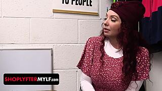 Hey, redhead in backroom gets fingered during shoplifting search! 😏