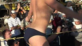 Coeds strip naked in a crazy daytime contest! Wow, what a show!