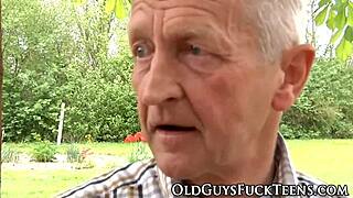 sweet teen meets senior outdoors