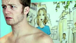 Hey, big cumshot lands on my step mom's big tits!