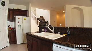 Blonde milf Melanie Monroe dives into her first BBC CNC fantasy hard.