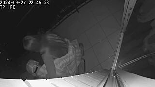 Cheating wife and best friend have sex in a hotel balcony