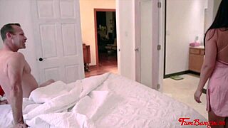 stepdaughter craves stepdaddy's popsicle in taboo fantasy with esperanza del horno. old man joins hardcore action.