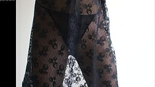 Sexy brunette shines in sheer pantyhose