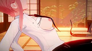 i moan as Miss Makima penetrates me