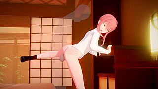 i moan as Miss Makima penetrates me