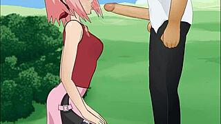 Sakura Haruno performs super deepthroat in Naruto