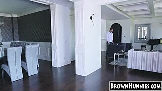 Can This Petite Ebony Teen 18+ Handle Being Slammed In The Kitchen?