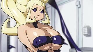 Cartoon hentai blonde in wild goo sex adventure with big tits