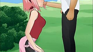 Sakura Haruno performs super deepthroat in Naruto