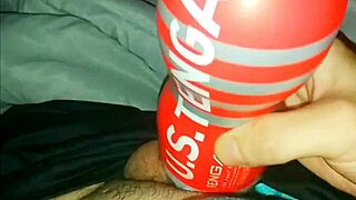 Caught Cory Bernstein edging huge dick into sex toy, then massive cumshot!