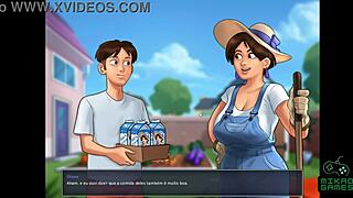 Summertime Saga episode 14: The first kiss with Debbie and Diane in the milk stand scene.